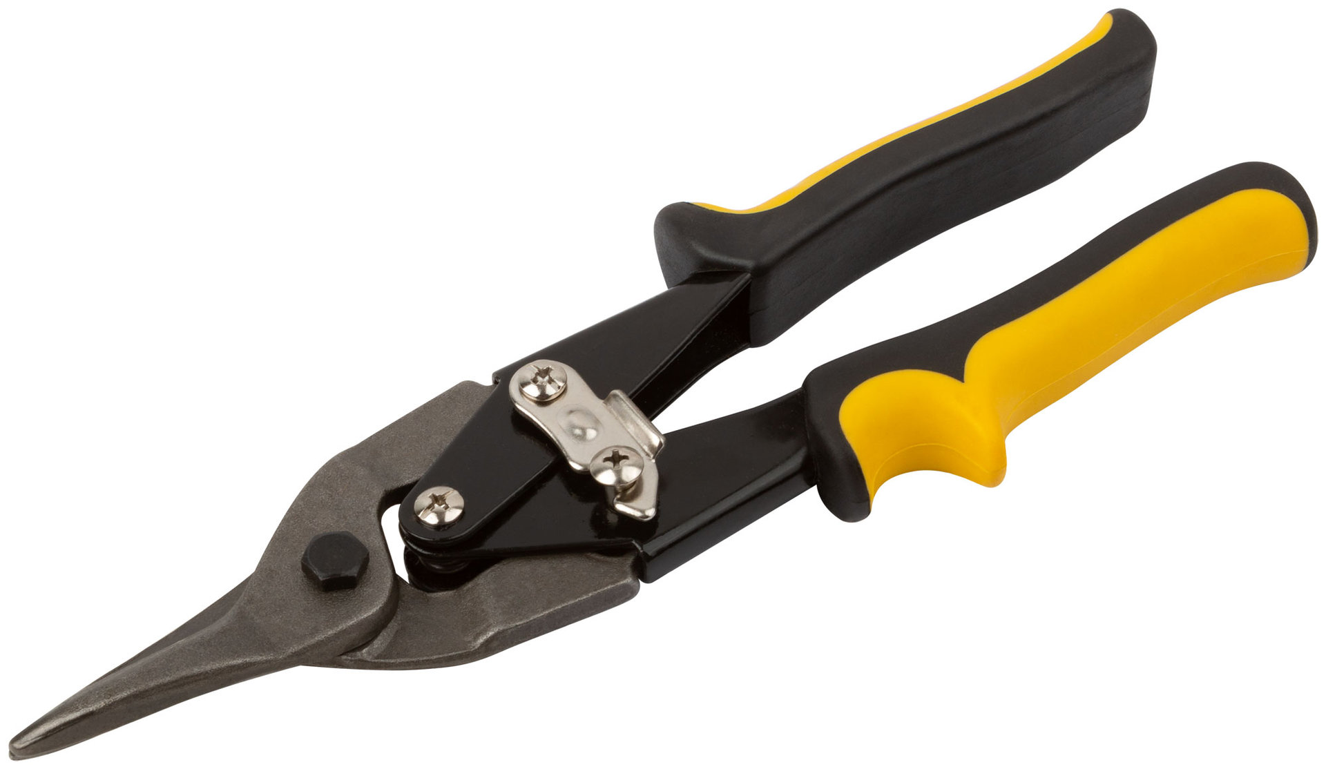 Ножницы по металлу Оптима, усиленные, прорезиненные ручки, прямые 250 мм (41456)