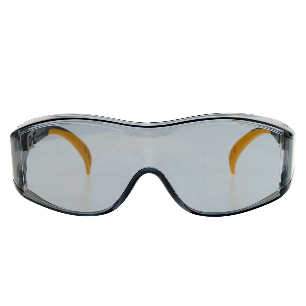 Очки защитные открытые, поликарбонатные, увеличенная дымчатая линза, регулируемые дужки Denzel (89203)