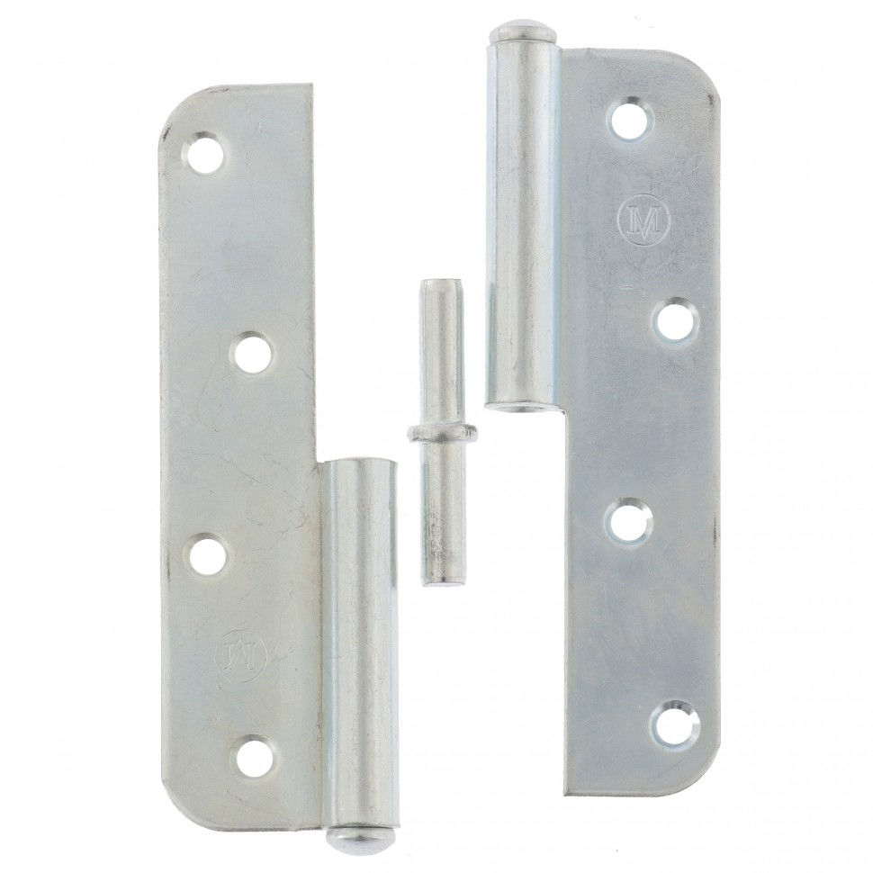 Петля накладная ПН1-130 правая, цинк, 4 шт, (Металлист) (91556)