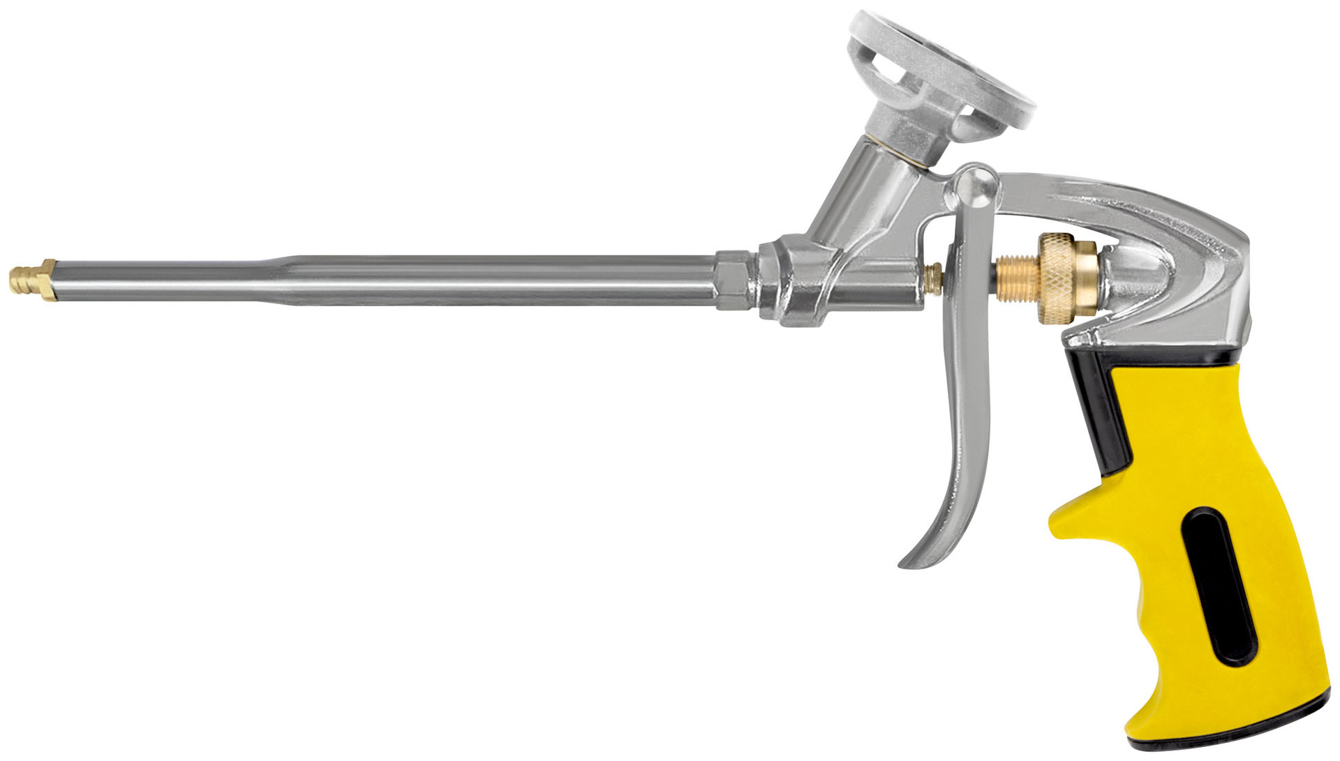 Пистолет для монтажной пены, Профи, алюминиевый корпус, прорезиненная ручка (14287)