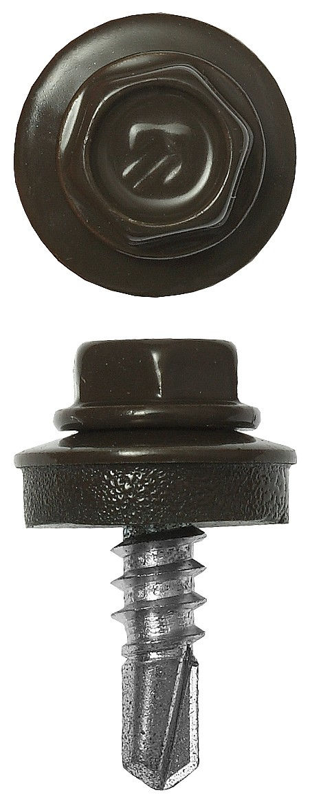 Саморез кровельный 25 х 5.5 мм, RAL 8028 земляно-коричневый, 1800 шт СКМ 8028 ЗУБР 4-300310-55-025-8028