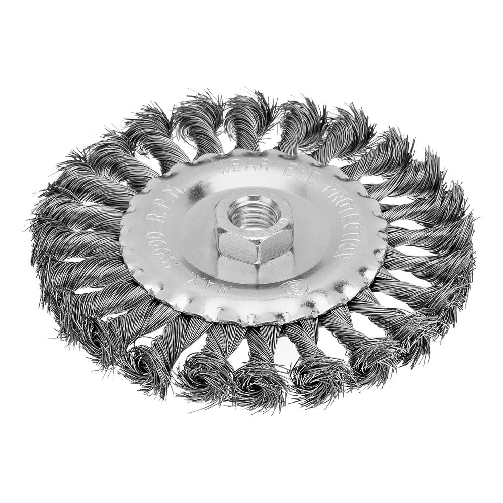 Щетка для УШМ 125 мм, М14, плоская, крученая проволока 0.35 мм Matrix (74633)