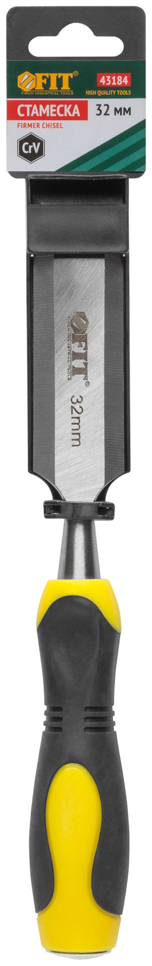 Стамеска Профи CrV, двухцветная прорезиненная ручка 32 мм