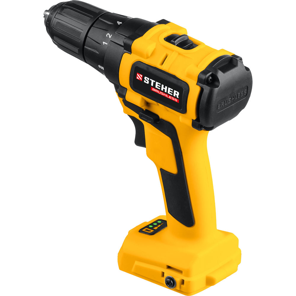 Дрель-шуруповерт бесщеточная 20 В, 45 Н·м, без АКБ V1 STEHER CDB-200