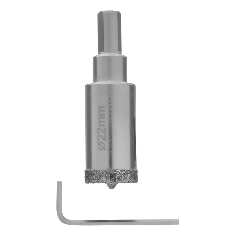 Сверло алмазное по керамограниту, 22 х 67 мм, трехгранный хвостовик Matrix (726223)