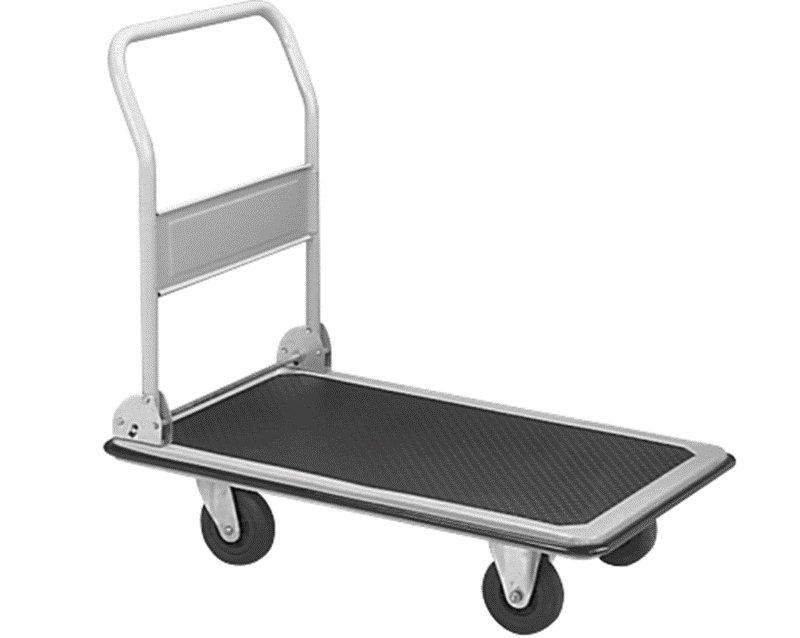 Тележка платформенная 650 кг TOR PH650 (890x590) со складной ручкой (пластиковые колеса 125 мм) (1024684)