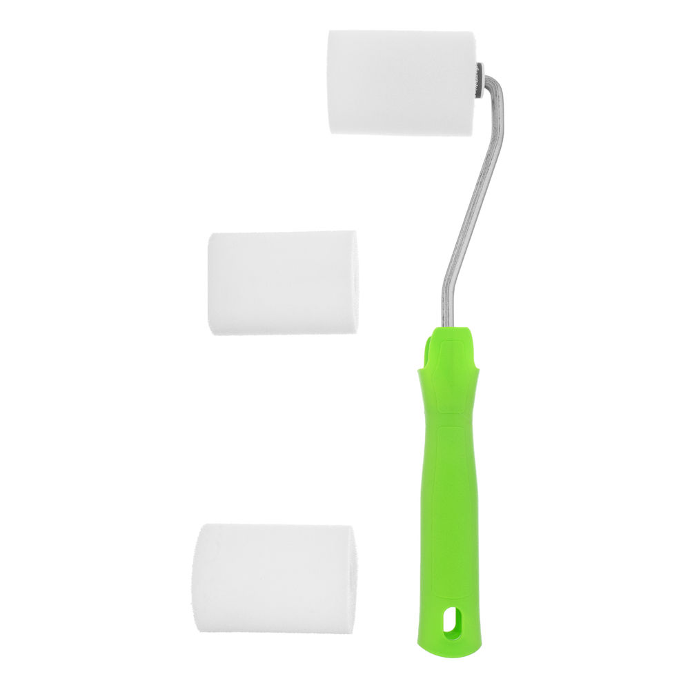 Валик Поролон с ручкой и 2 шубки 65 мм, D 42 мм, D ручки 6 мм Сибртех (80440)