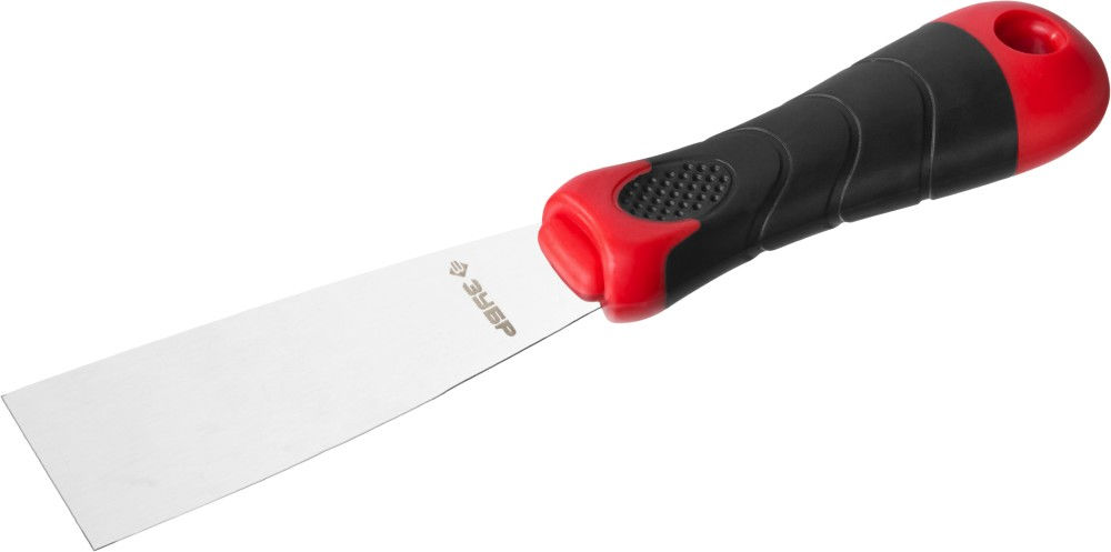 Шпатель нержавеющий 40 мм, профилированное полотно, двухкомпонентная ручка ЗУБР 10072-04