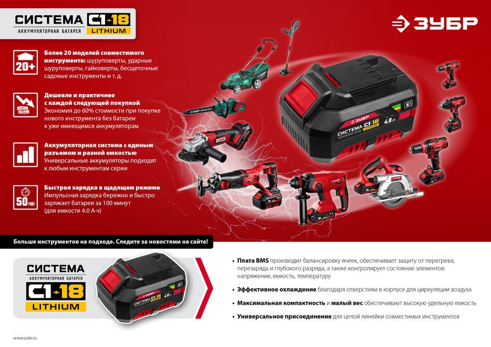 Реноватор C1-18 18 В OQIS без АКБ набор насадок ЗУБР МФИ-18 Н