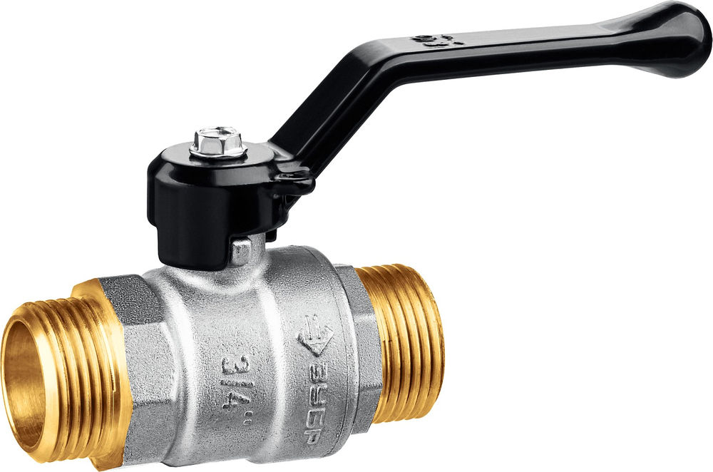 Шаровой кран полнопроходной d 3/4, ручка-рычаг, «папа-папа» ЗУБР 51326-3/4