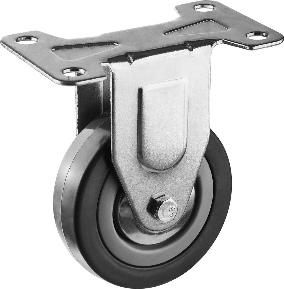 Колесо неповоротное d 75 мм, г/п 50 кг, резина/полипропилен ЗУБР 30956-75-F