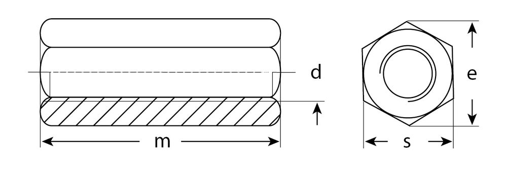 Переходная гайка M12, цинк, 1 шт ЗУБР DIN 6334 303756-12