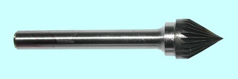 Борфреза тв.спл. конич. угол 60гр.d12х10,0х6х65 60* спиральная насечка (J12 10М06) CNIC