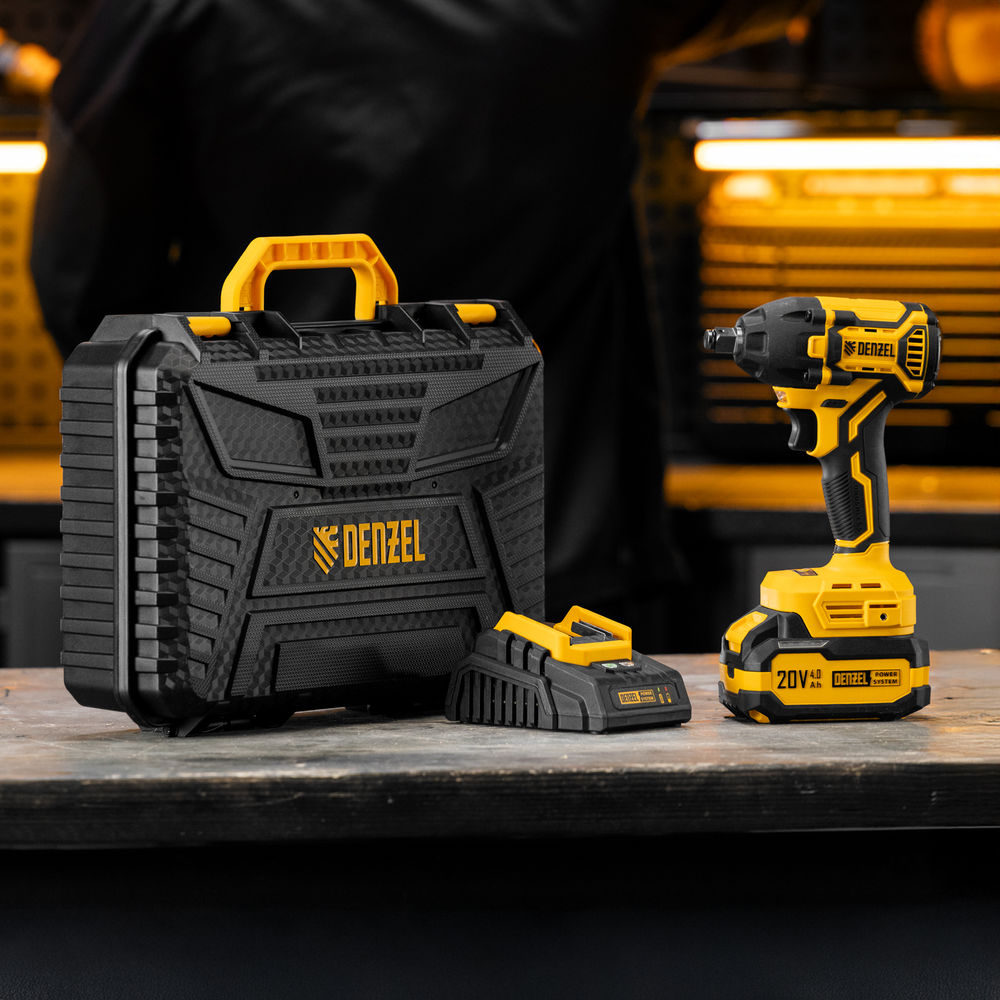 Гайковерт ударный аккумуляторный бесщет. CIWH-BL-20-350, Li-Ion, 20 В// Denzel (26520)