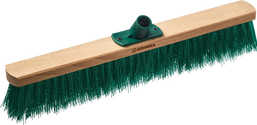 Уличная щетка EURO, буковая колодка 50 см с пластиковым резьбовым держат. для черенка, d 22 мм, щетина 60мм, 5-рядная, без черенка GRINDA 39250-500