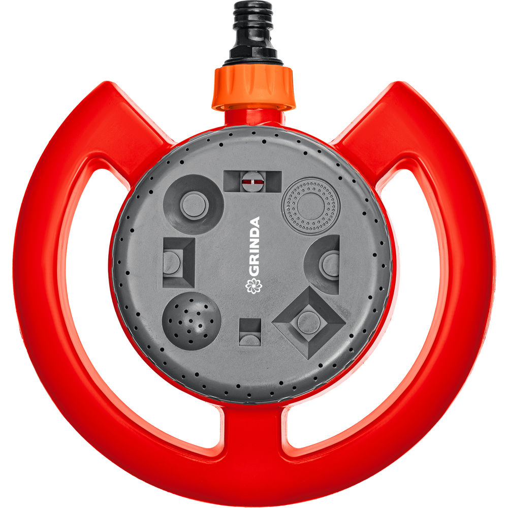 Стационарный распылитель GF-8, 8 режимов полива, на облегченной подставке, пластиковый GRINDA 8-427643