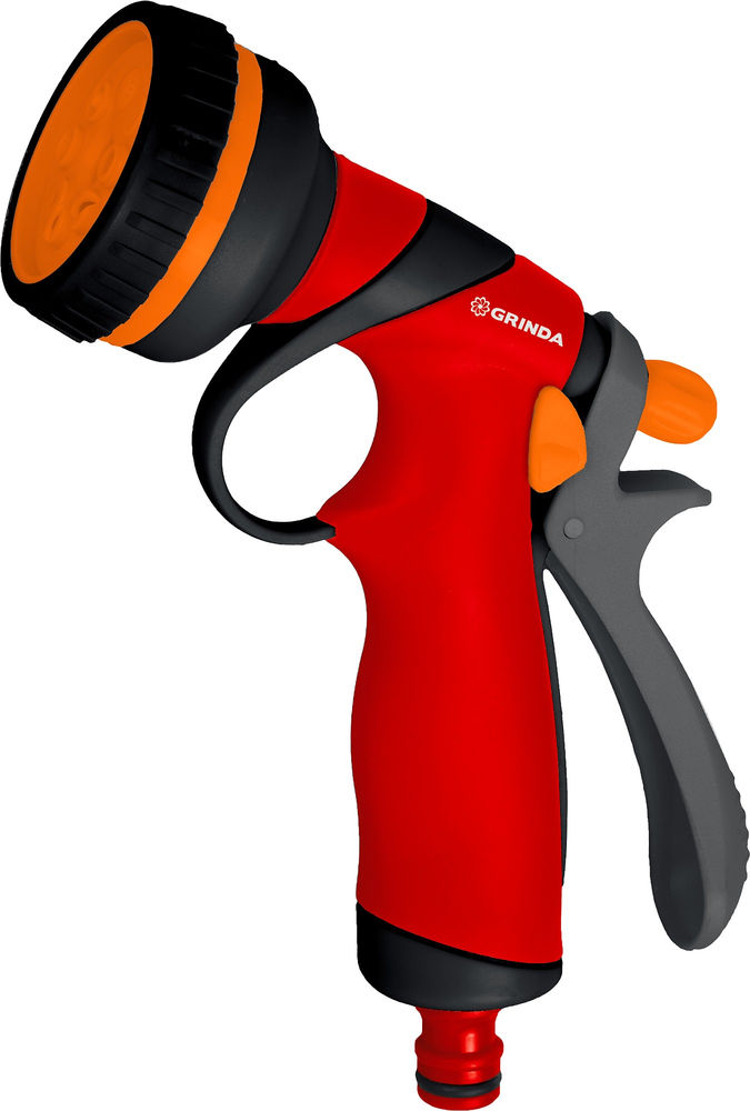 Поливочный пистолет T-8C, 8 режимов, курок сзади, пластиковый с TPR GRINDA 8-427183_z01
