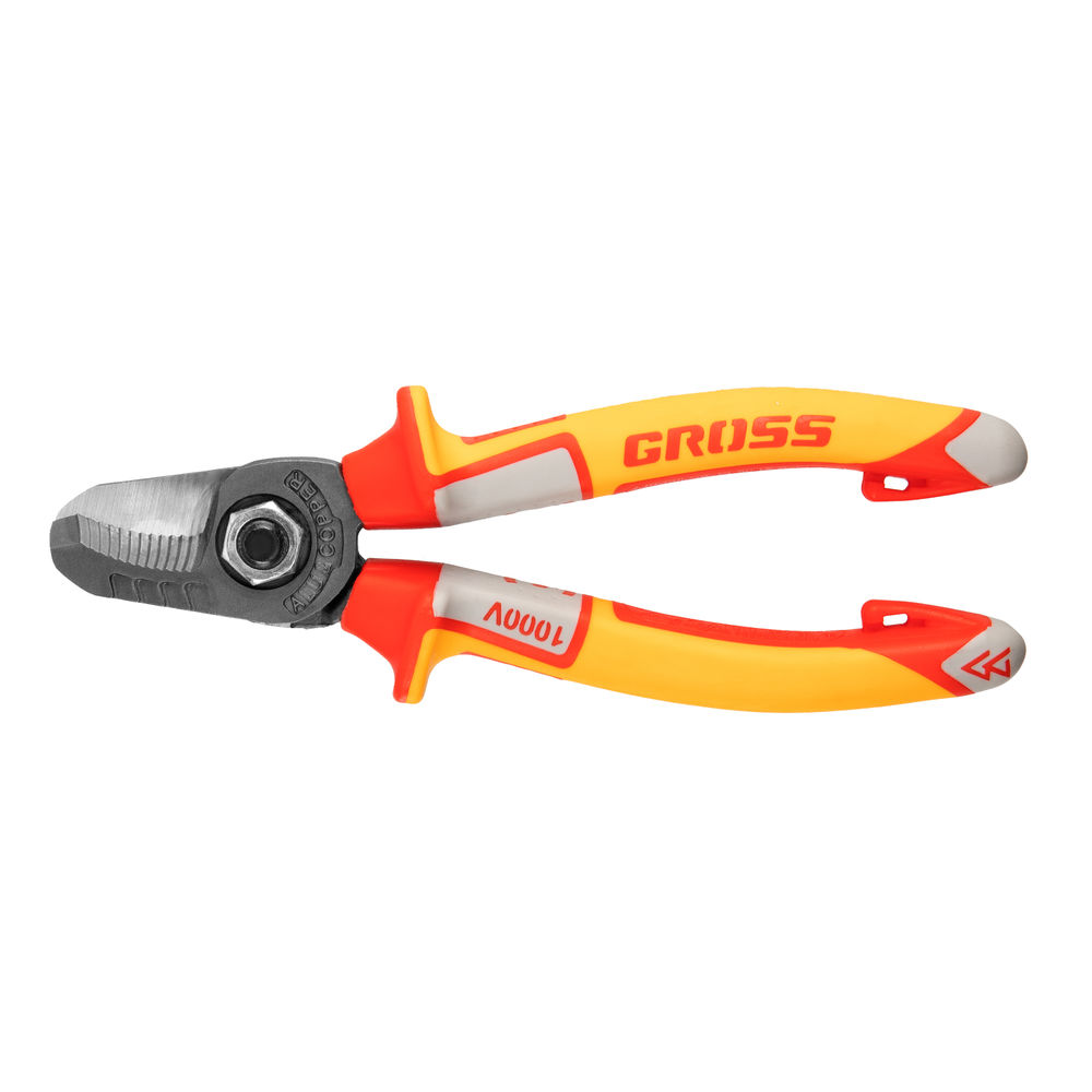 Кабелерез, диэлектрические рукоятки до 1000 В, трехкомпонентные рукоятки, 160 мм Gross (17725)