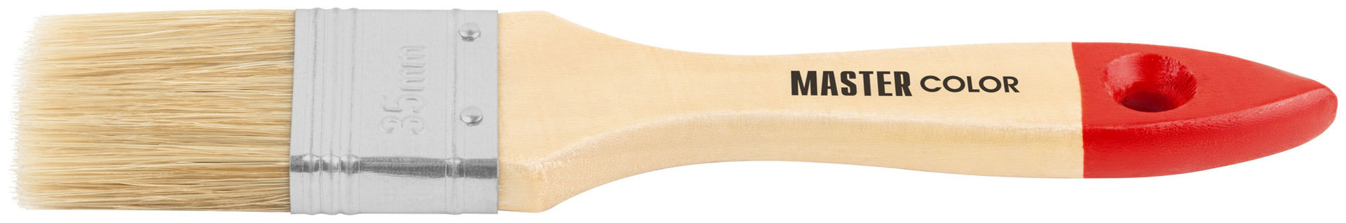 Кисть флейцевая, натур. щетина, 55% топс, лакиров.ручка, ширина 35 мм (30-0012)