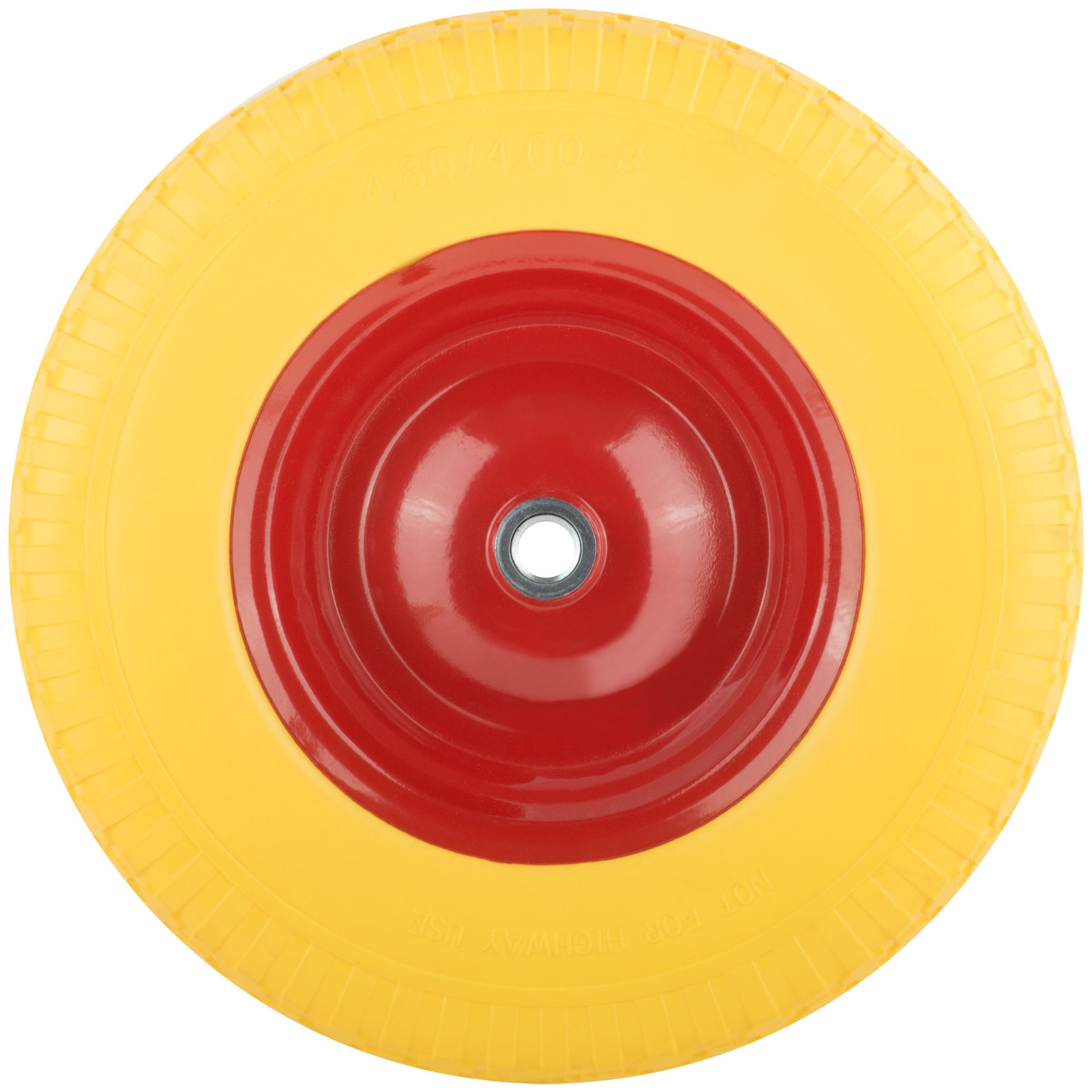 Колесо запасное полиуретановое 380х90x230 мм для тачки 77557 ( PU 4,80/4,00-8 ) ( посадка ширина 90 мм, диаметр 20 мм ) (77587)