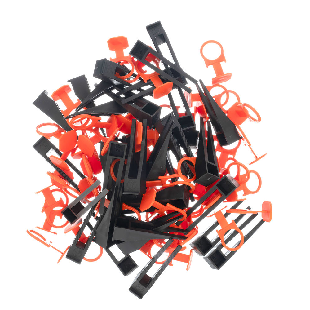 Комплект зажим и клин для системы выравнивания плитки СВП Кольцо, 40/40 шт. в пакете Сибртех (88111)