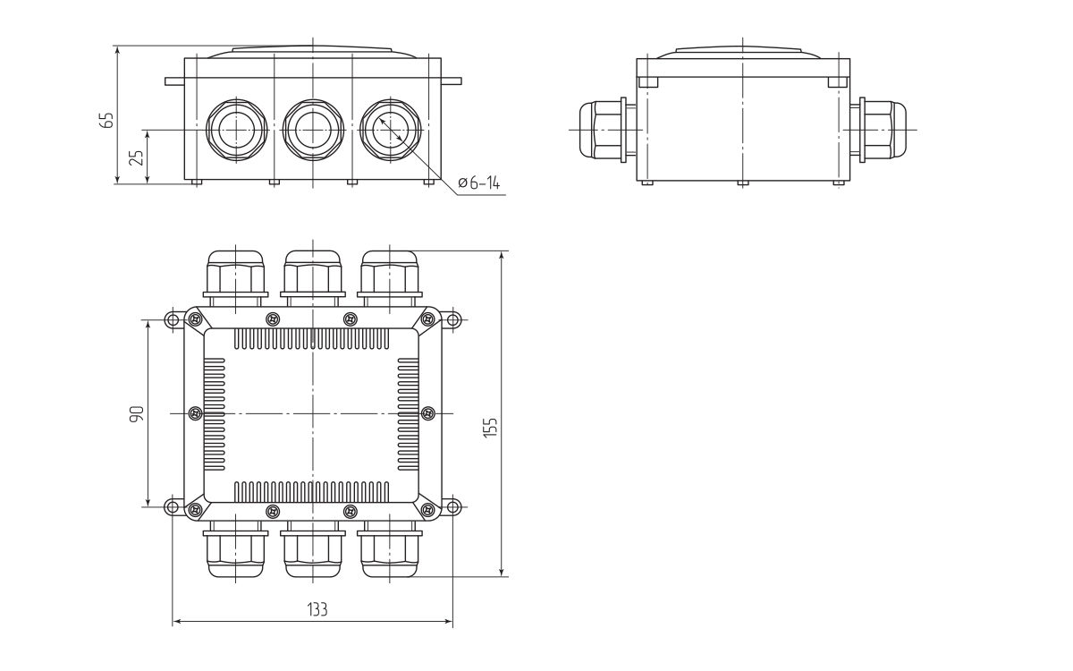 Коробка распределительная герметичная MG Box XL-6 IP68 (Fortisflex) (101765)
