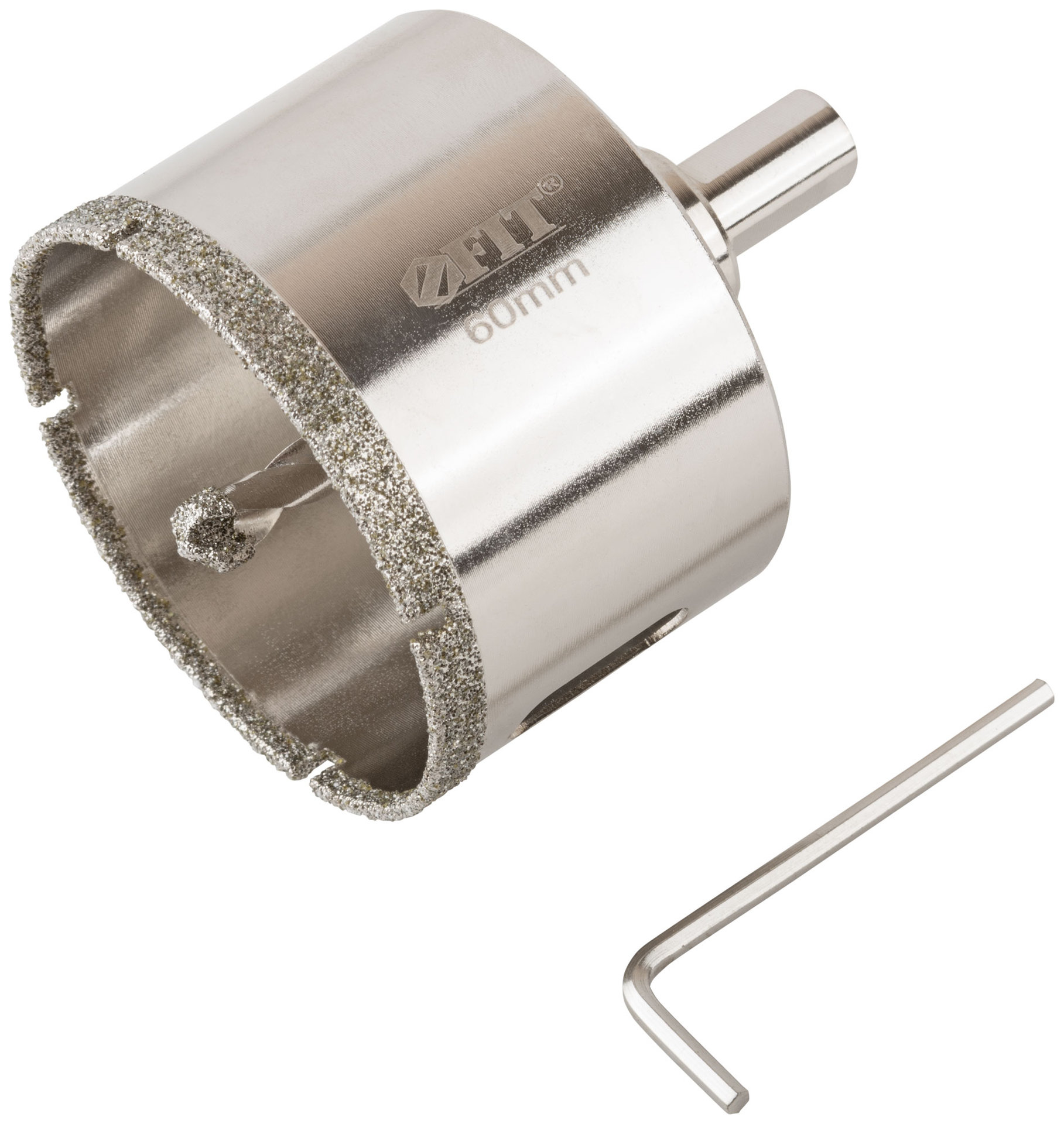 Коронка кольцевая по керамограниту, камню и кафелю алмазная с центровочным сверлом 60х70 мм (16223)