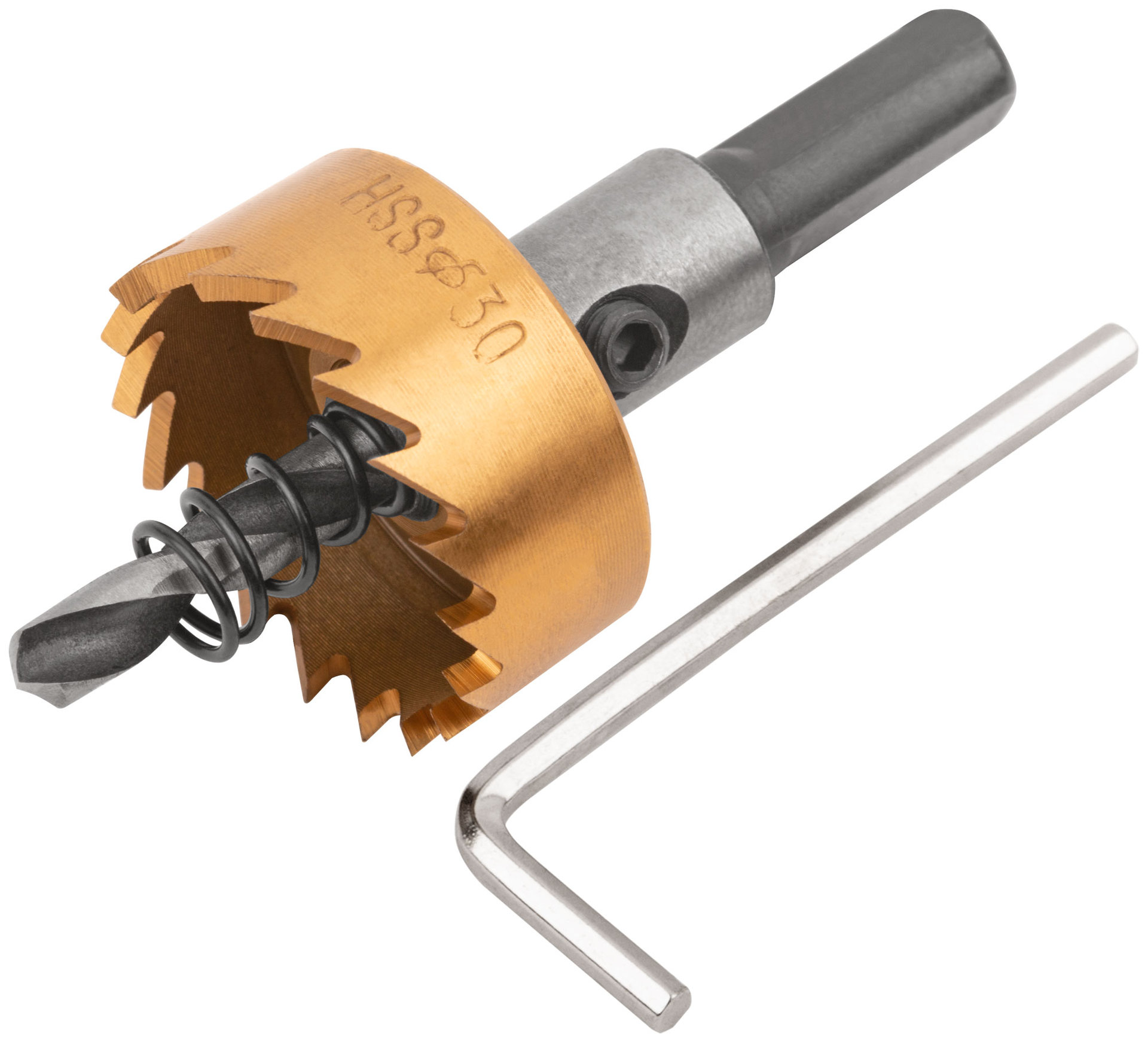 Коронка кольцевая по металлу, HSS сталь, титановое покрытие 30 мм (36868)