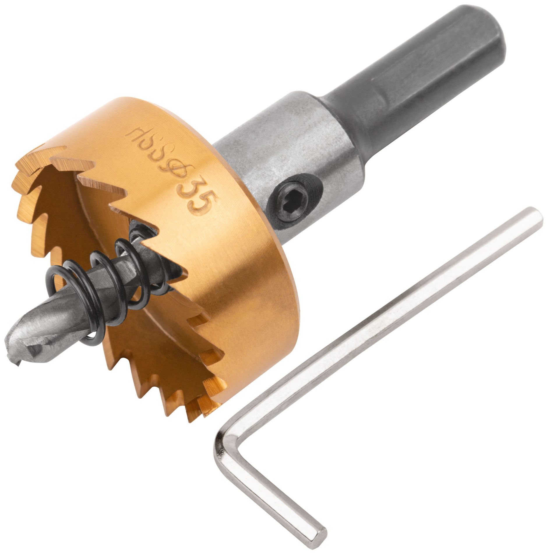 Коронка кольцевая по металлу, HSS сталь, титановое покрытие 35 мм (36870)