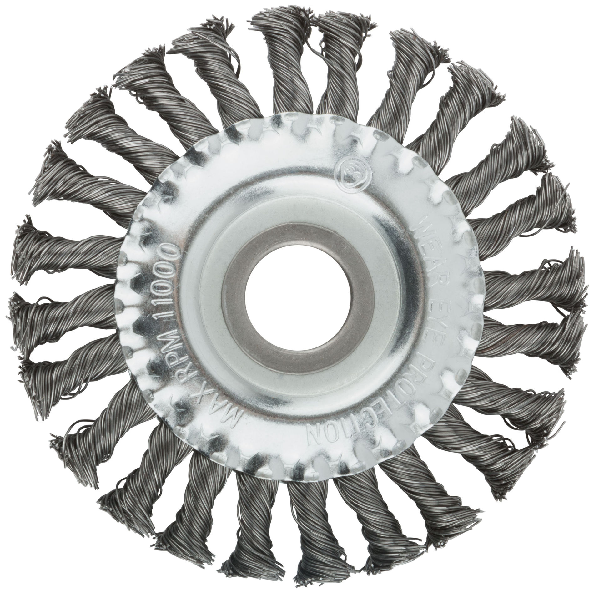 Корщетка, тип колесо, посадочный диаметр 22,2 мм, стальная витая проволока 125 мм (38930М)