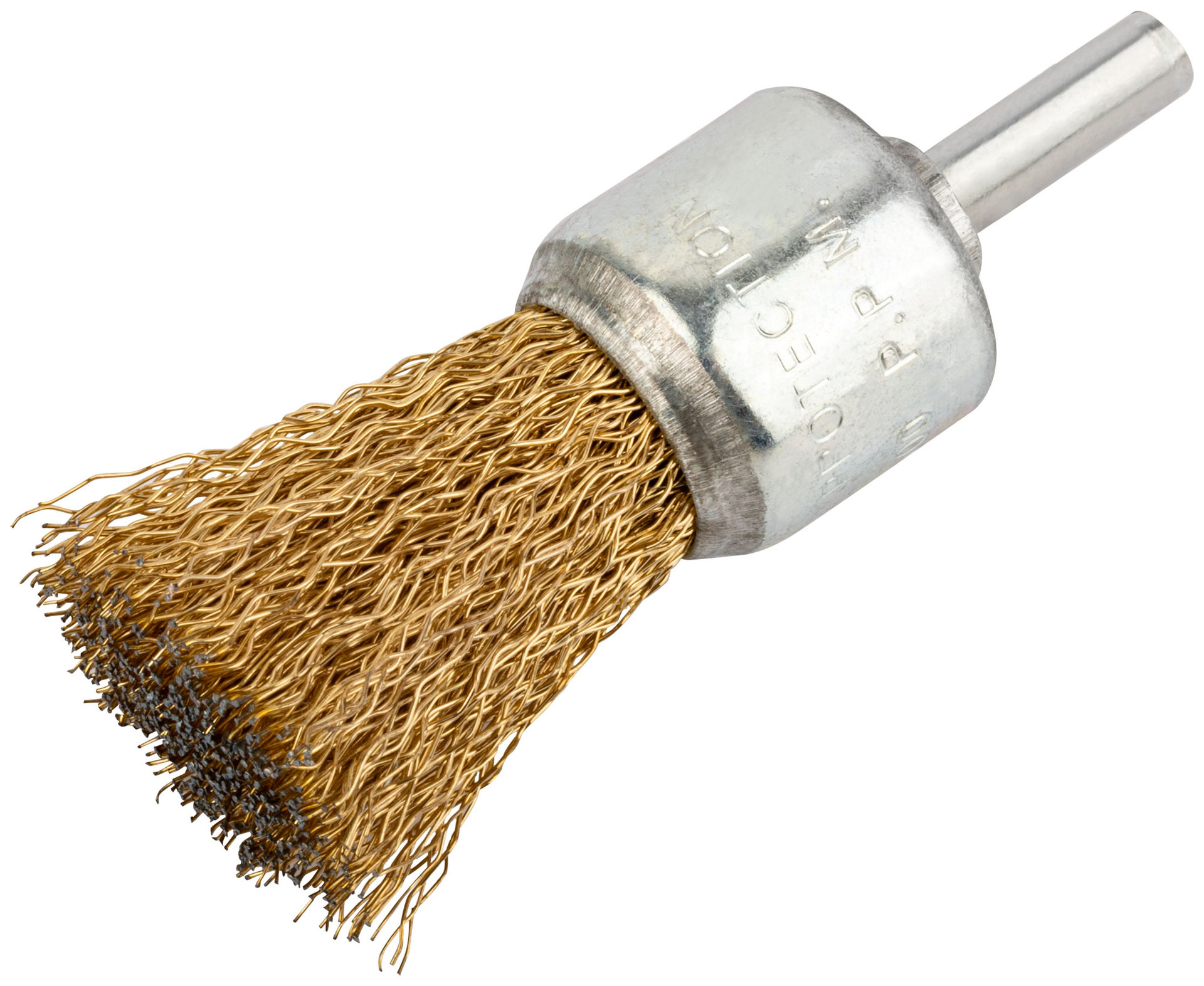 Корщетка-венчик, со шпилькой, стальная латунированная волнистая проволока 24 мм (38470)