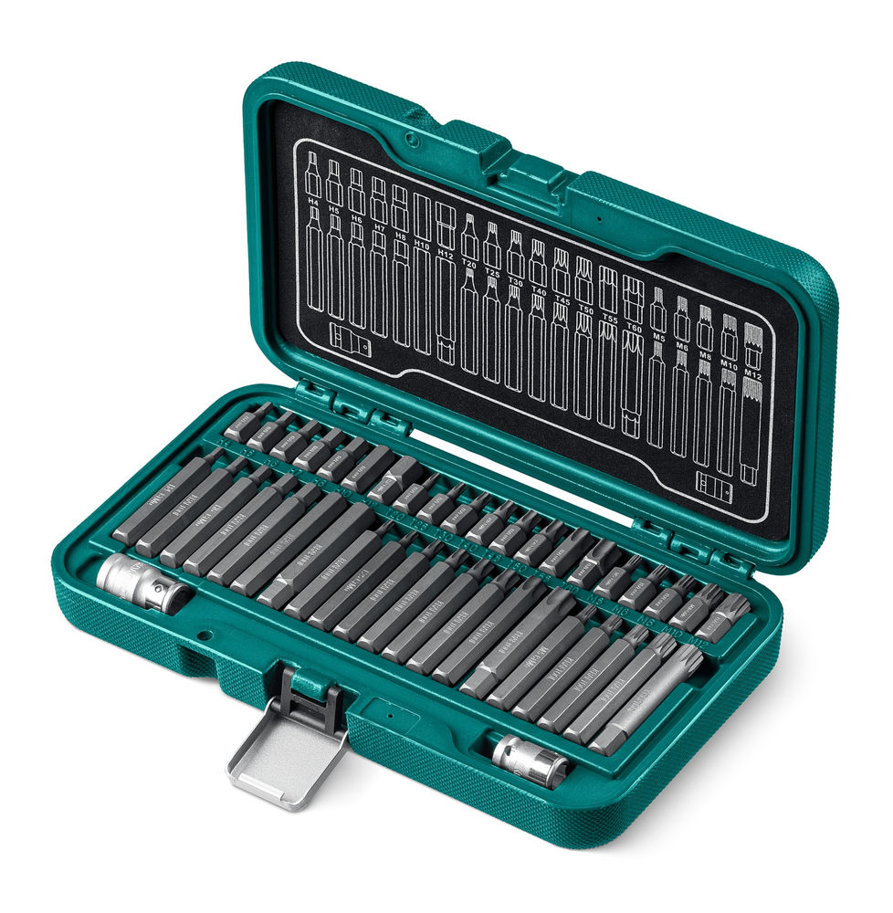 Набор специальных бит THS-42, 42 шт (HEX, TX, SPLINE) хвостовик 10 мм под квадрат 1/2 KRAFTOOL 26554