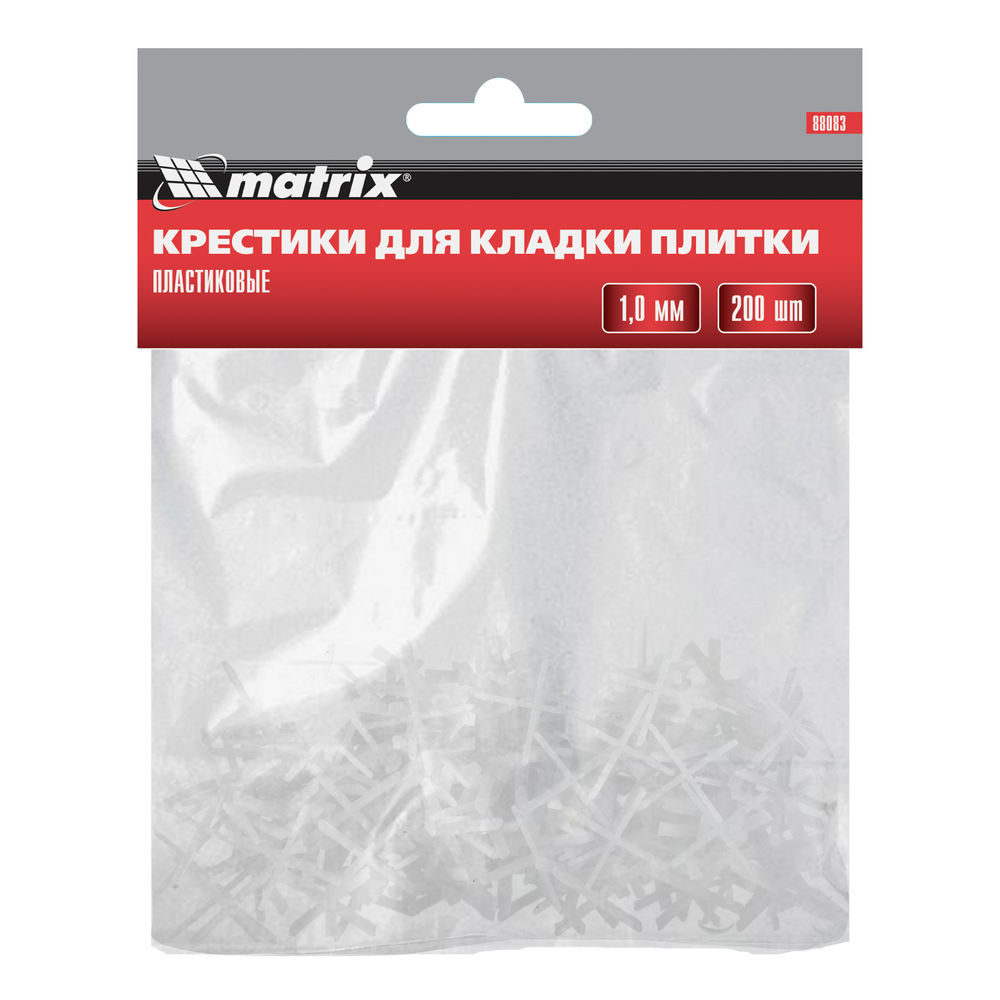 Крестики, 1.0 мм, для кладки плитки, 200 шт Matrix (88083)