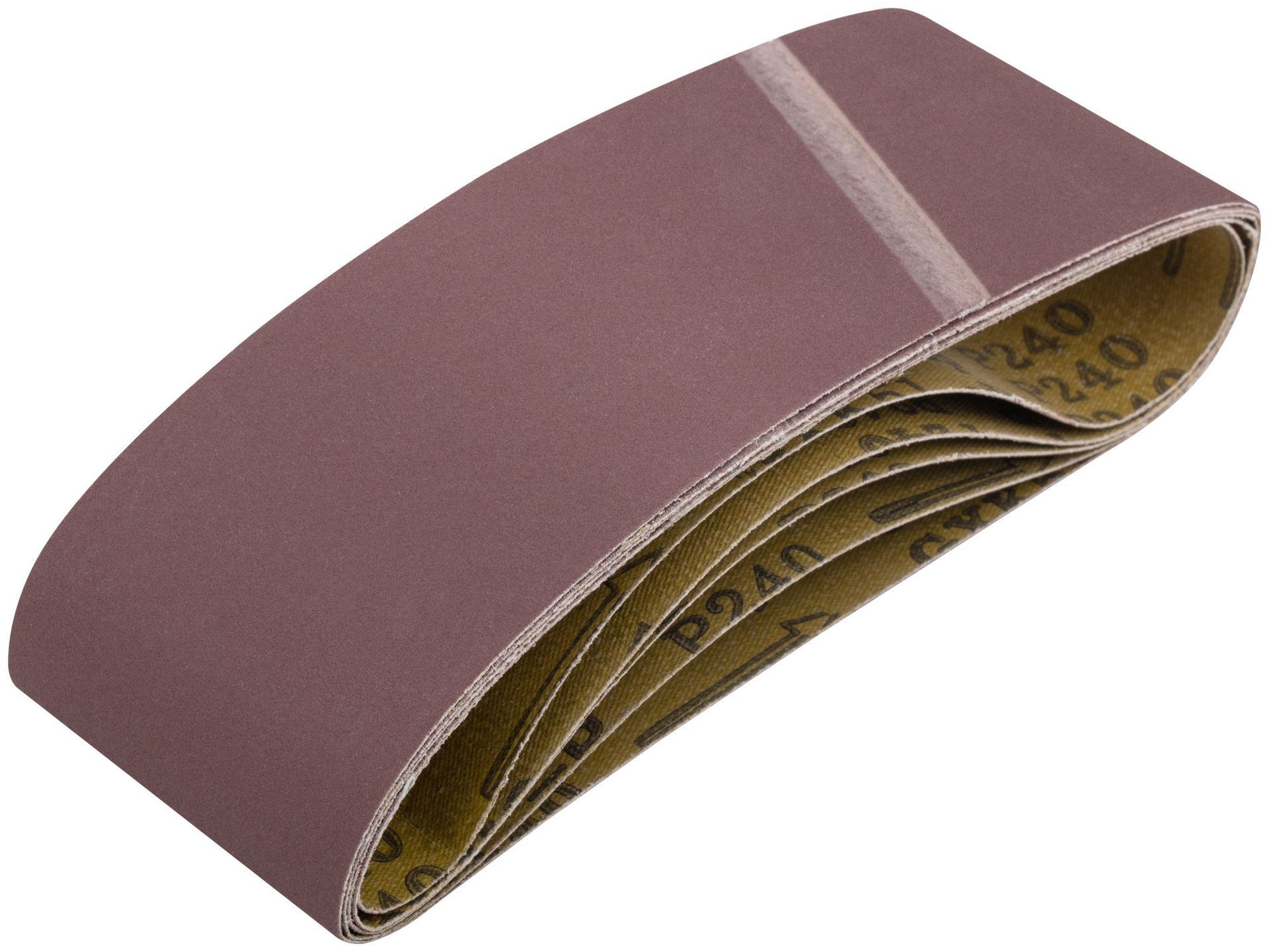 Ленты шлифовальные бесконечные, водостойкие, на тканевой основе, 5 шт., 75х457 мм Р 240 (39689)