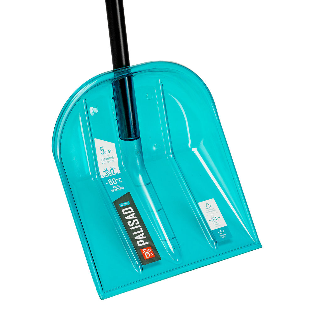 Лопата для уборки снега поликарбонат, 340х385х1340 мм, алюминиевый черенок, LUXE Palisad (61691)