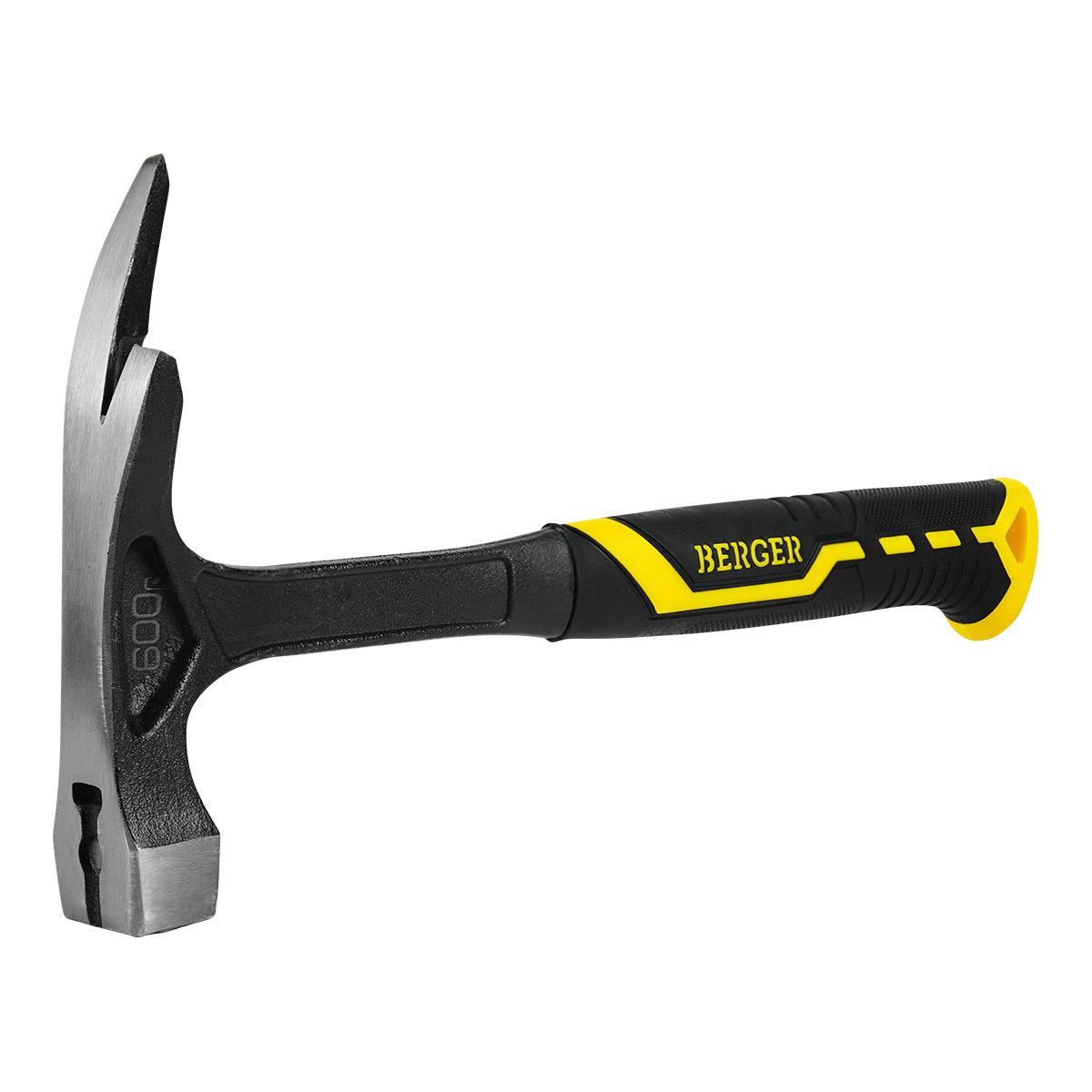 Молоток кровельщика цельнокованый 600 г., магнит, 2-компонентная рукоятка, BERGER BG1528