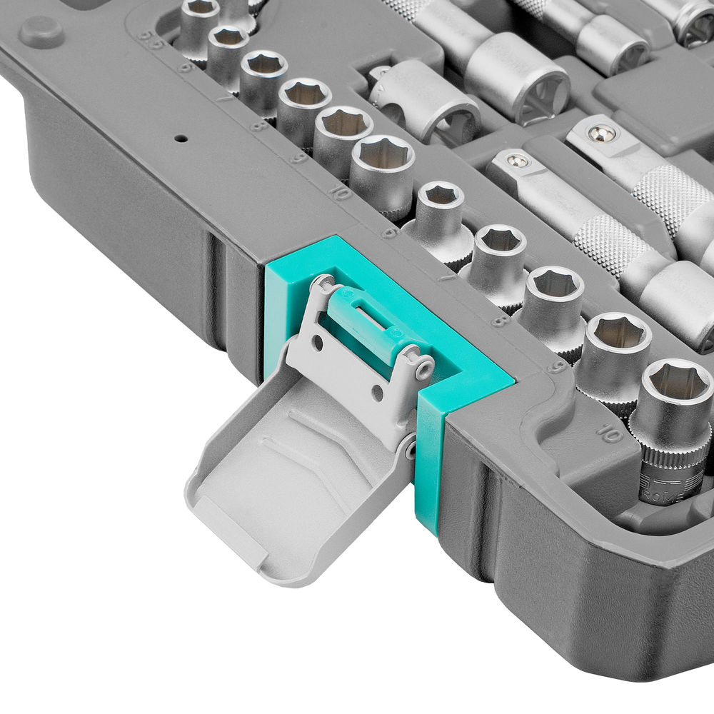 Набор инструментов, 1/2,3/8, 1/4, CrV, пластиковый кейс 142 предмета Stels