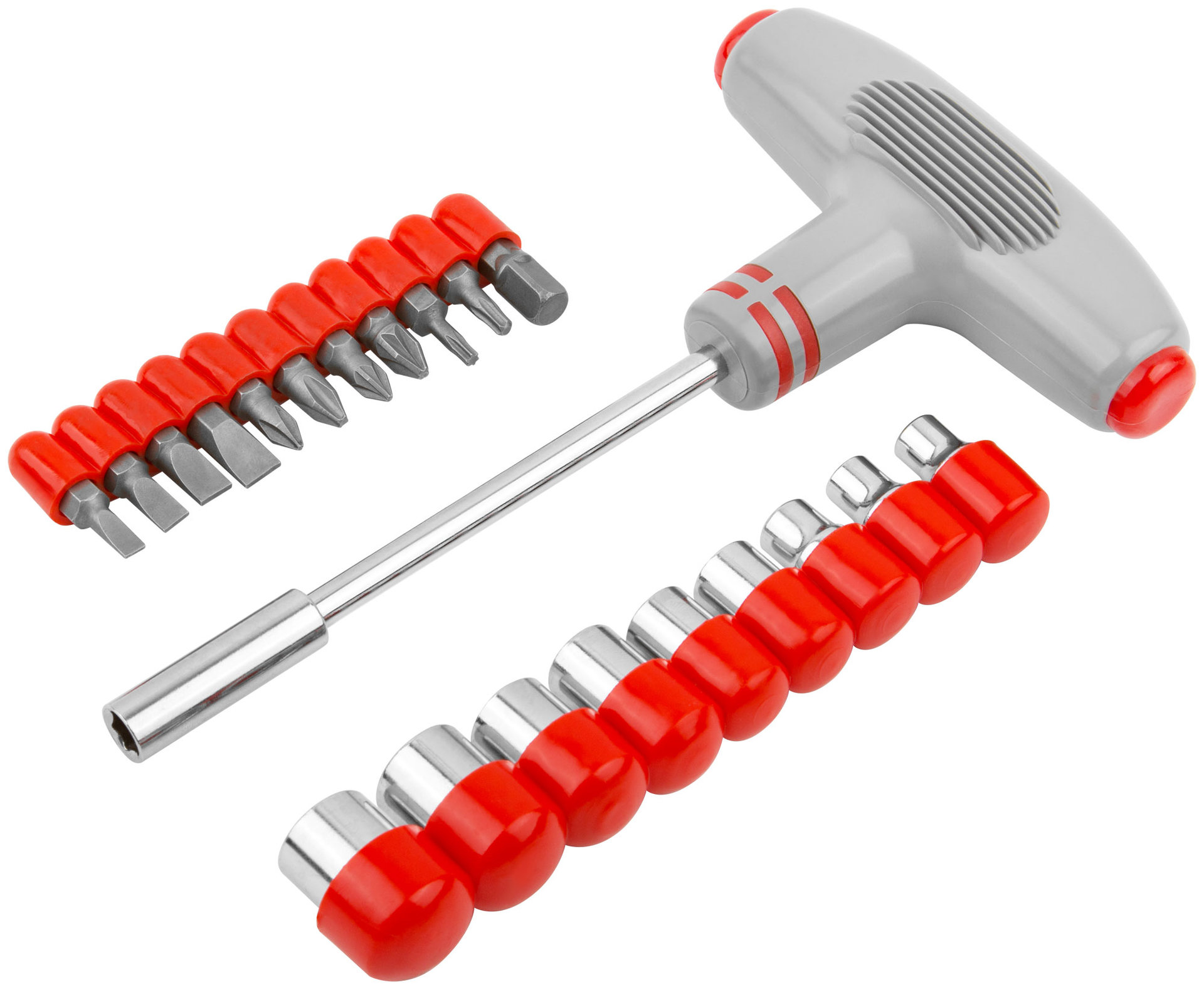 Отвертка Т-образная, 11 CrV бит и 9 головок (56235)