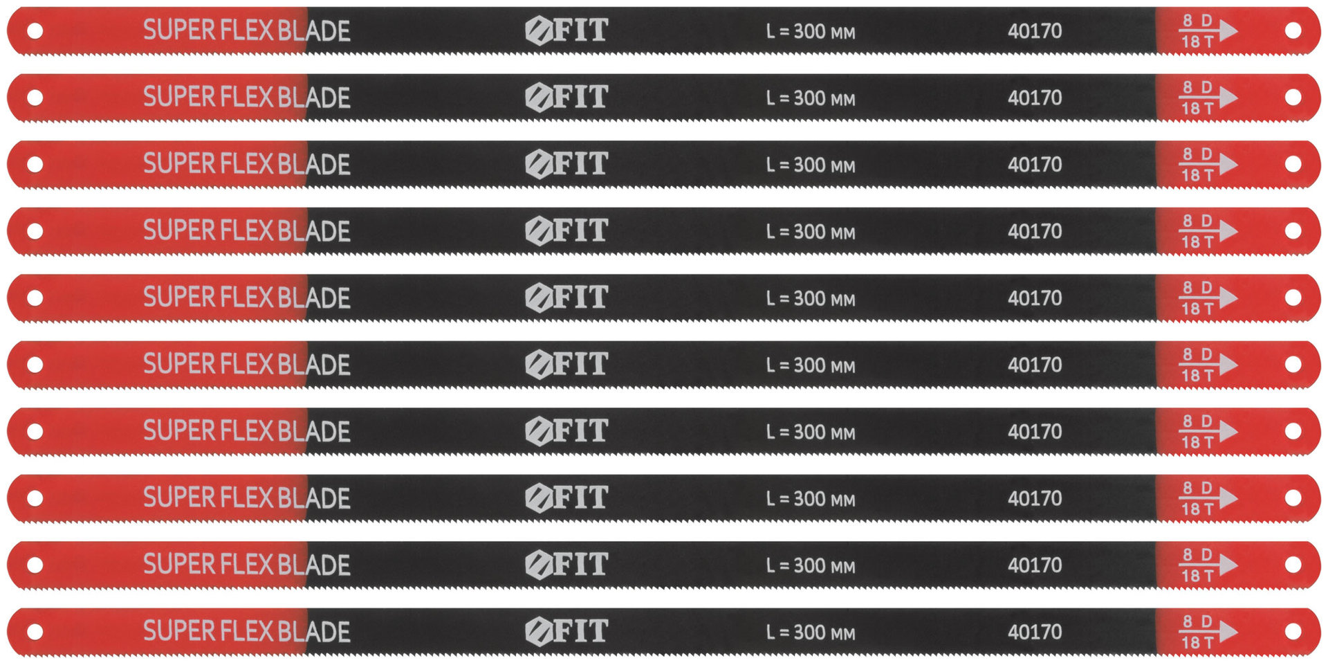 Полотна ножовочные односторонние 300 мм ( Super Flex), 10 шт. ( 18 ТPI ) (40170)