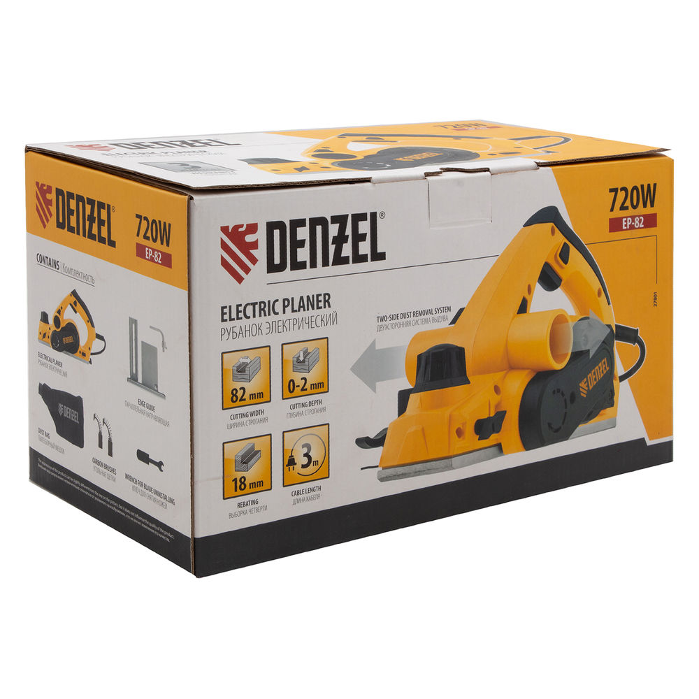 Рубанок электрический EP-82, 720 Вт, 82 мм Denzel (27801)