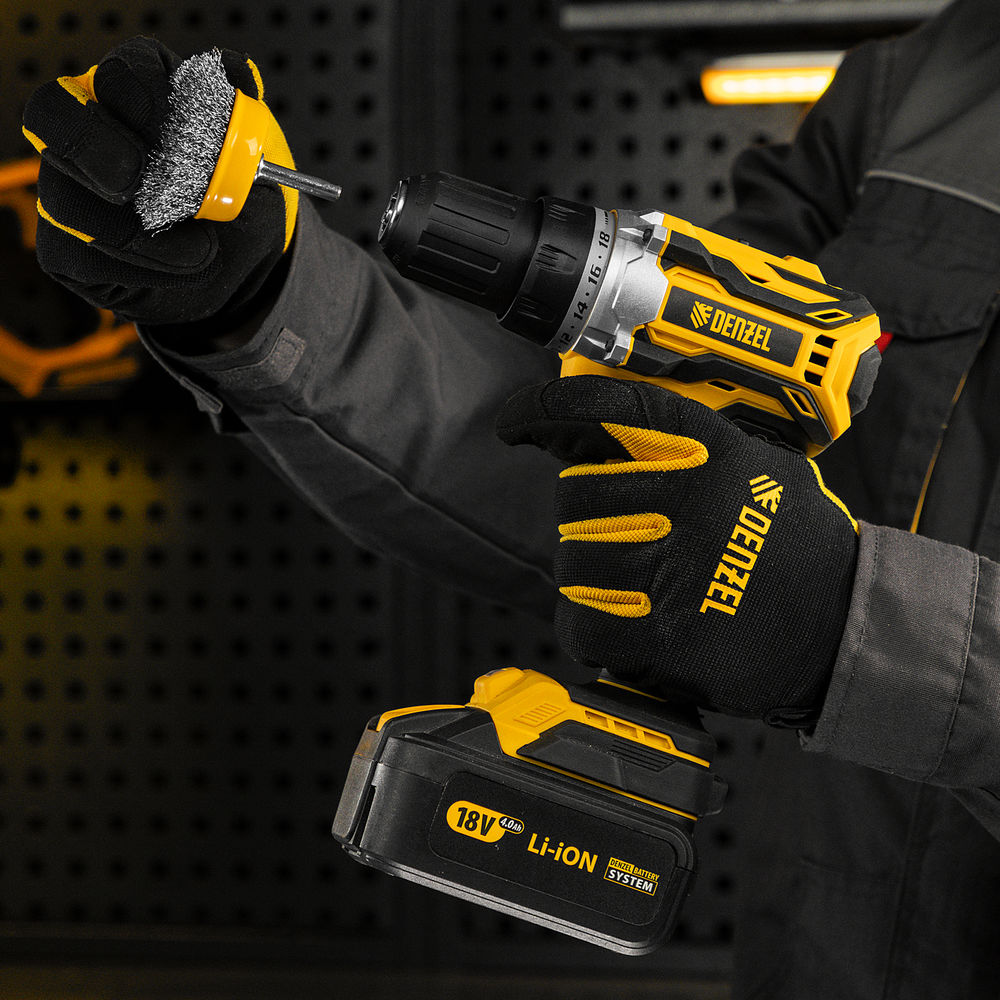 Щетка для дрели, 65 мм, Чашка, со шпилькой , нержавеющая витая проволока Denzel (744613)