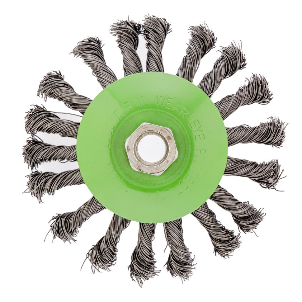 Щетка для УШМ, 115 мм, М14, тарелка, крученая проволока 0.5 мм Сибртех (746107)