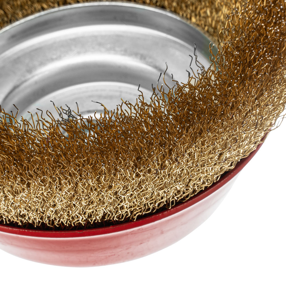 Щетка для УШМ, 150 мм, М14, чашка, латунированная витая проволока Matrix (74607)