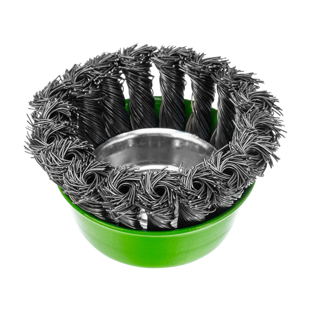 Щетка для УШМ, 75 мм, М14, чашка, крученая металлическая проволока Сибртех (746247)