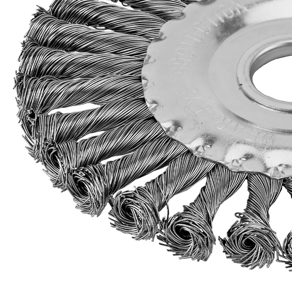 Щетка для УШМ 125 мм, посадка 22.2 мм, плоская, крученая металлическая проволока Сибртех (746327)