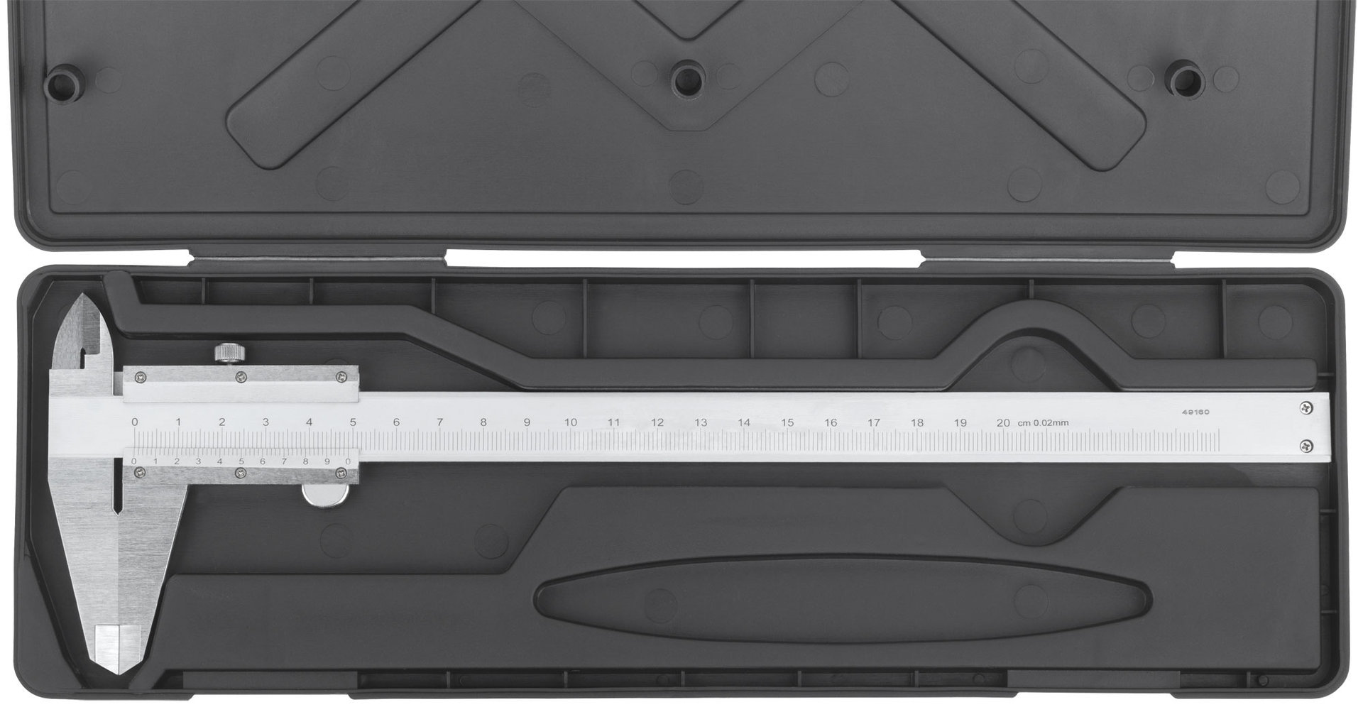 Штангенциркуль металлический нержавеющий 200 мм/ 0,02 мм ( пластиковый кейс ) (19845)