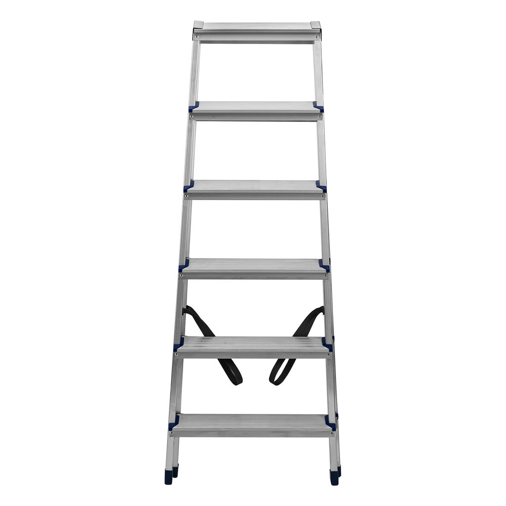 Стремянка двусторонняя 6 ступеней, алюминиевая, Сибртех (97926)