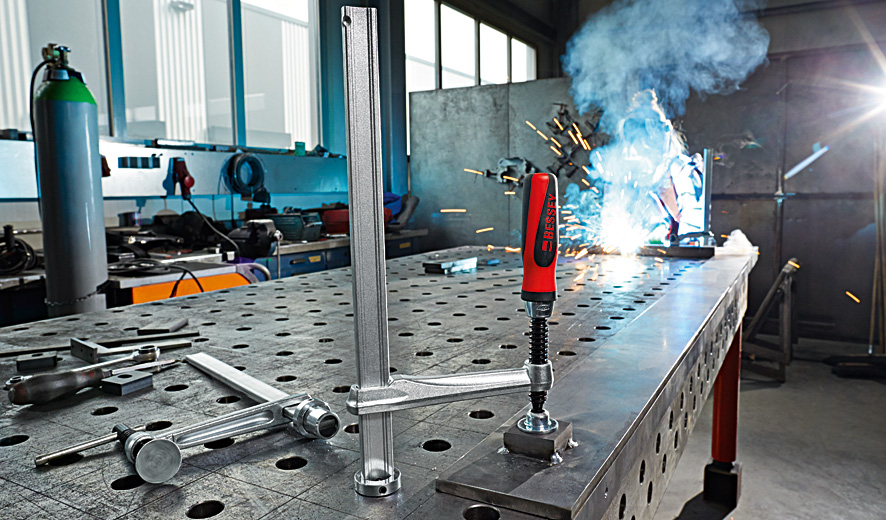 Зажимной элемент с фиксированной глубиной захвата для сварочных столов 200/100, 3 кН, 2К ручка TW16-20-10-2K BE-TW16-20-10-2K