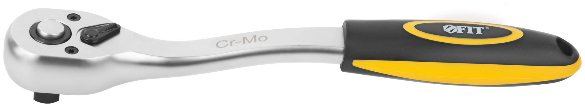 Вороток (трещотка) CrV, черно-желтая прорезиненная ручка, Профи 3/8, 72 зубца