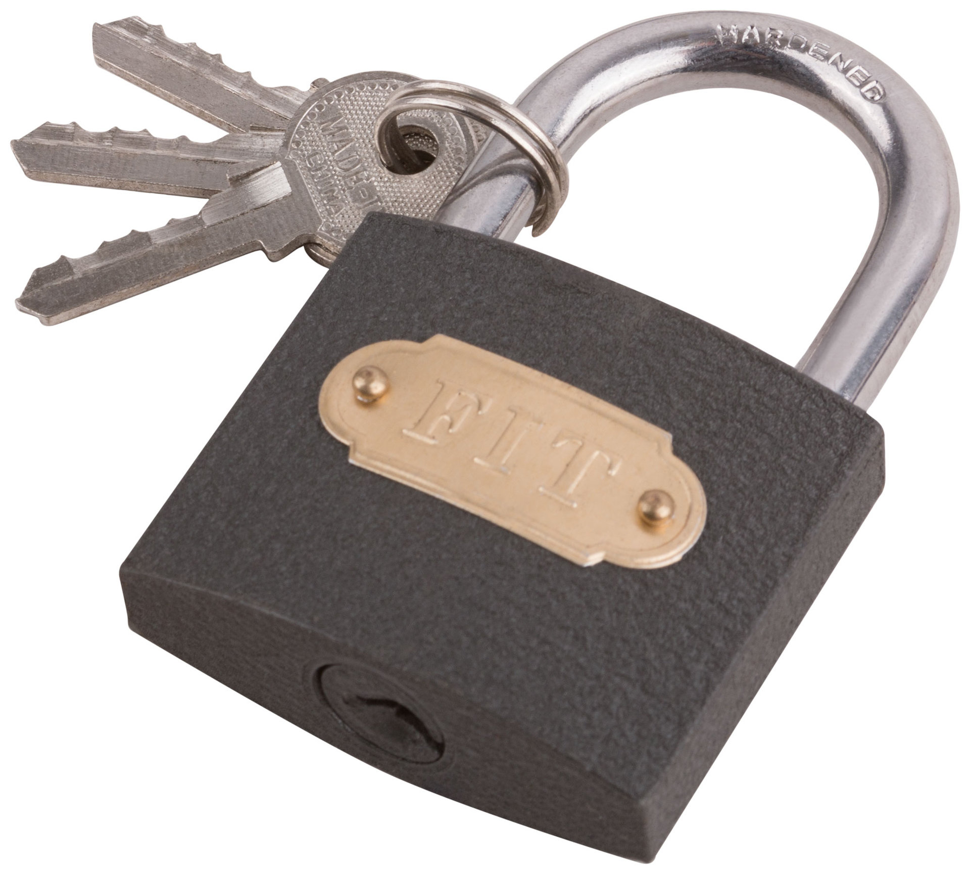 Замок навесной железный 50х40 мм, стальная дужка 7 мм (67150)